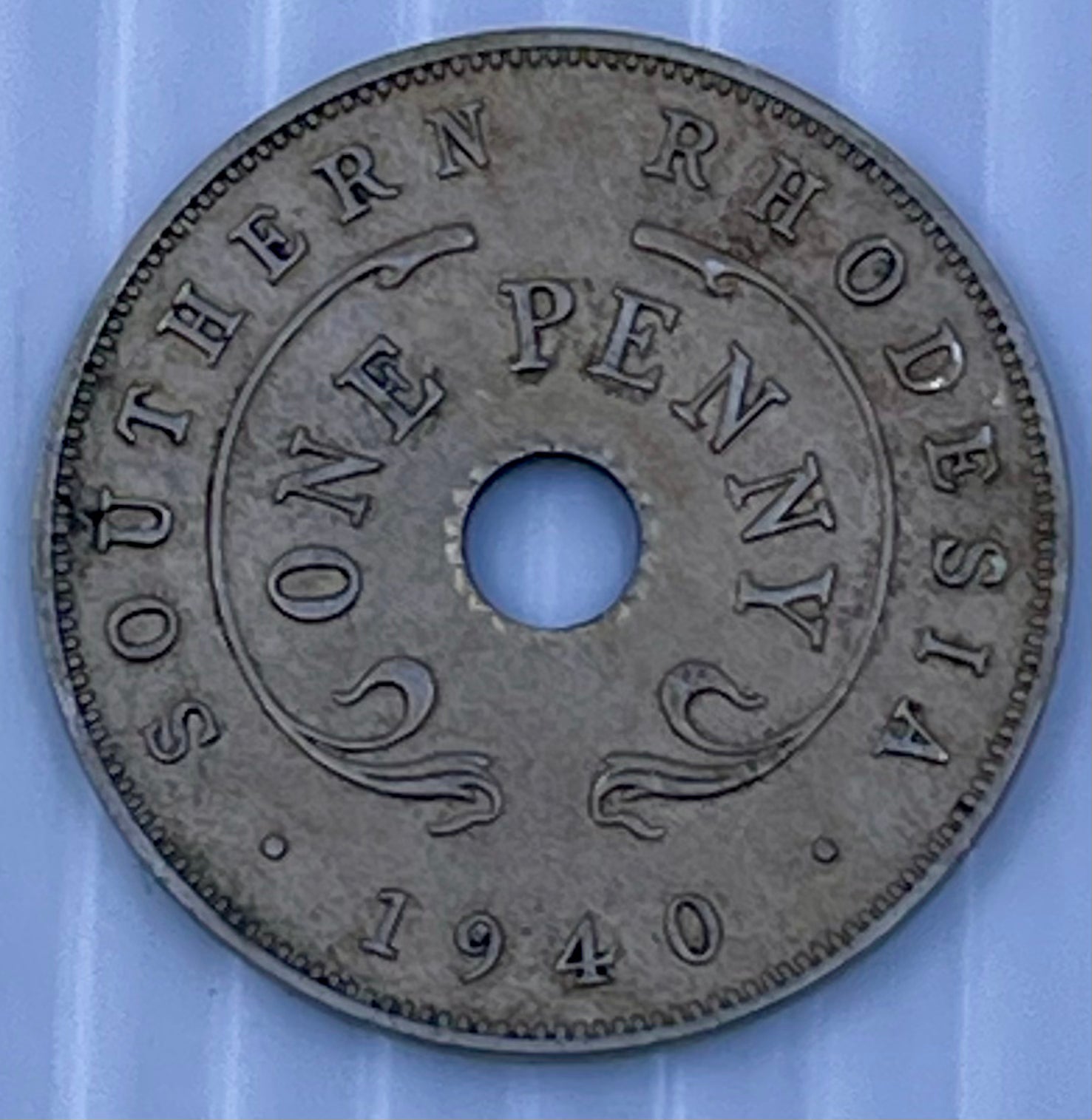 Southern Rhodesia 1940 1 Penny KM8a Bronze Coin - Cool Coins & Notes